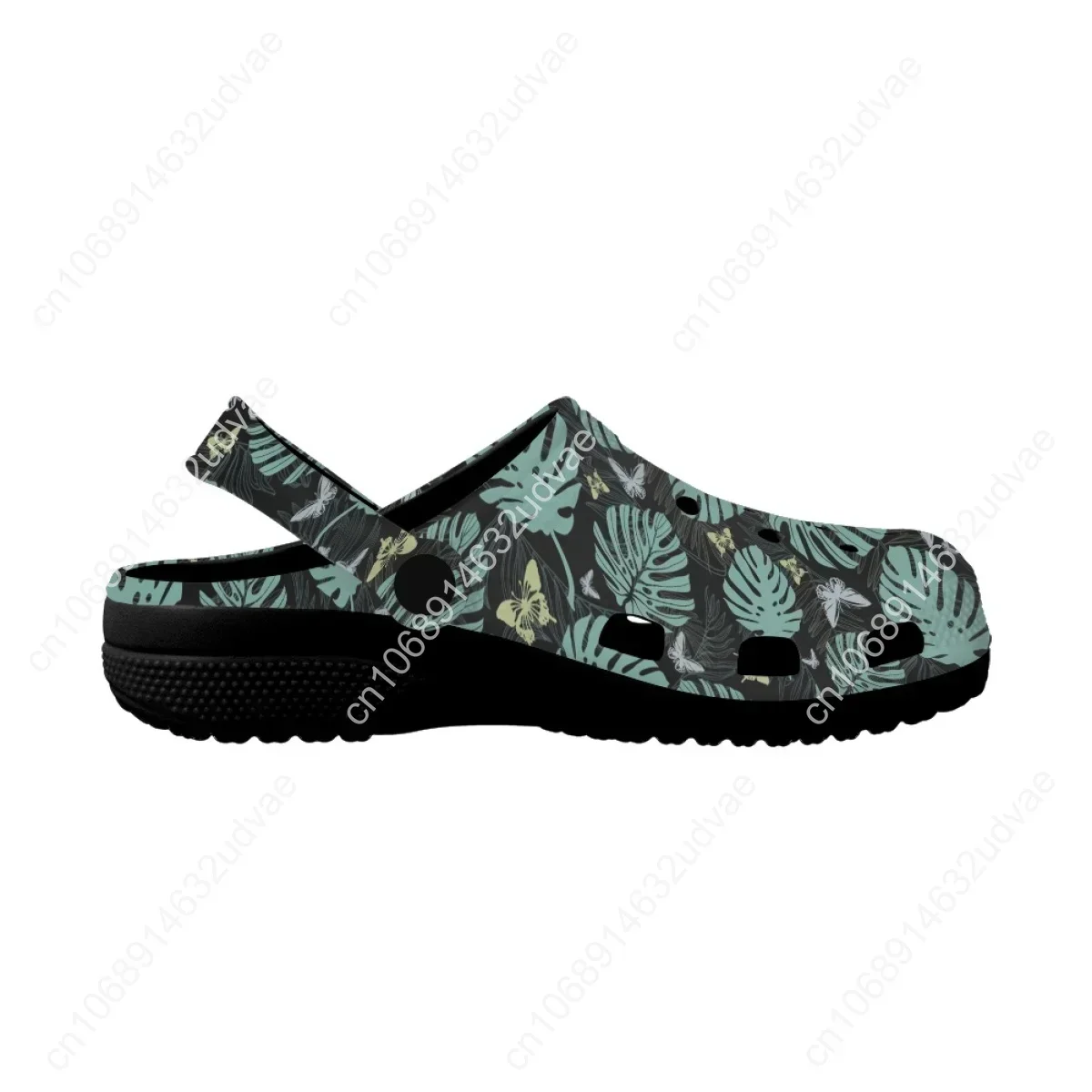 Outdoor Garden Shoes Summer Tropical Monstera Pattern Breathable Comfortable Women Home Slippers For Bathroom Anti-slip Casual