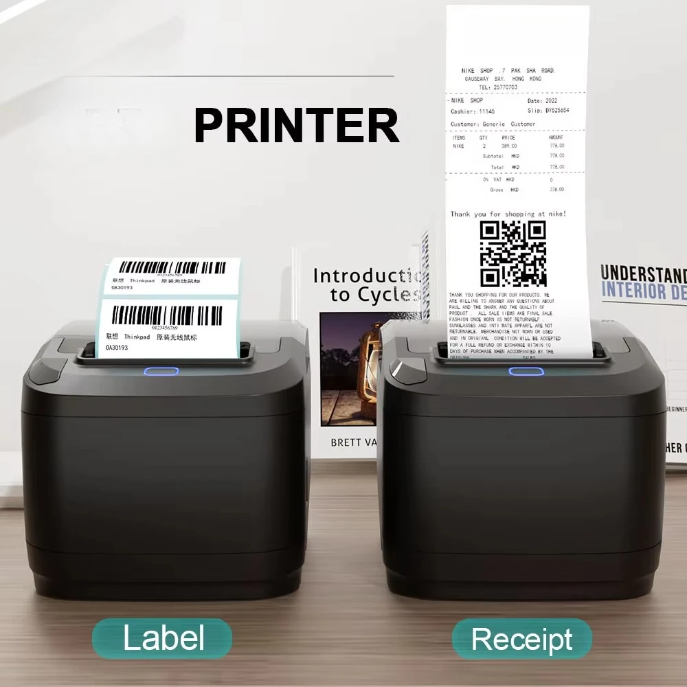 

3inch Thermal Label Printer With External Paper Inlet bluetooth Inkless Barcode Sticker Printer