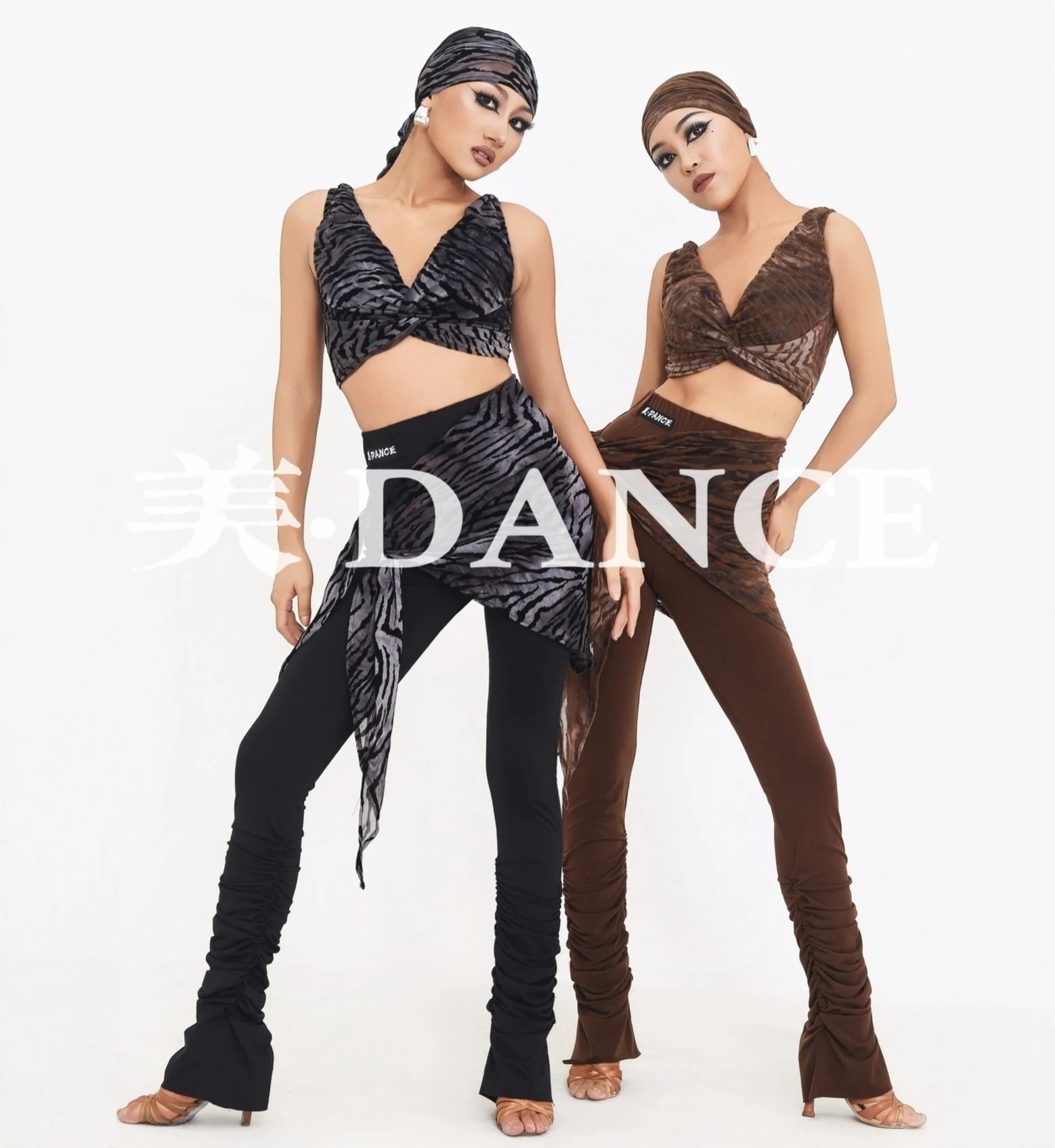 

Latin Dance Clothes Women Brown Zebra Print Vest Tops Pants Adult Cha Cha Rumba Samba Training Practice Dance Clothing SS1317