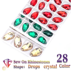 VC AB crystal rhinestones for sewing Popular Drops crystal all for sewing clothes decoration and diy Make wedding Dress shoes