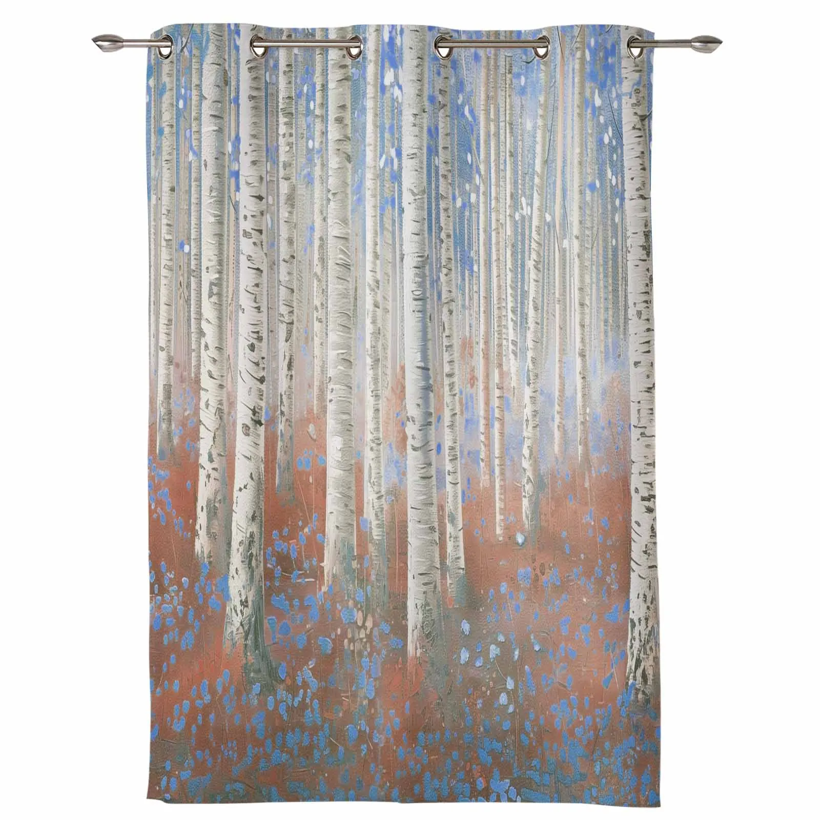 Impressionism Of Oil Painting Forest Plants Curtains for Living Room Hotel Decor Window Treatment Luxury Drapes In Home Bedroom