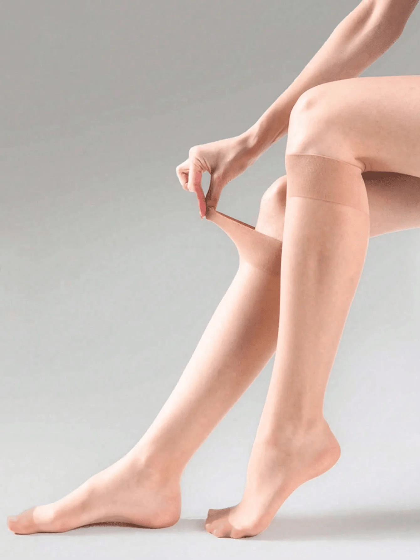 

6 Pairs Women 15D Anti-Snag Silk Stockings, Black Color Knee-High Sexy Ultra Thin Transparent Versatile Socks, Fall, Cozy