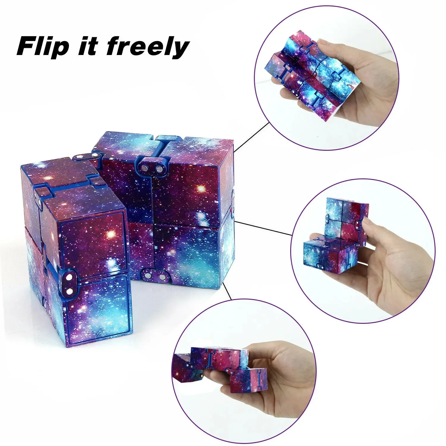 Cielo stellato Splendor Cubo infinito Cubo antistress Cubo magico creativo Flip Cube Fidget Finger Toys Giocattoli per alleviare l'ansia
