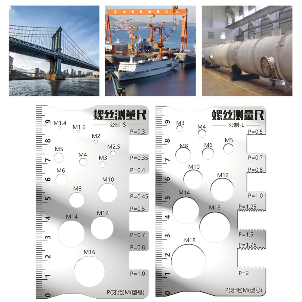 Accurate Pitch Measurement Tool Stainless Steel Ruler Easy To Use Measuring Ruler Multi-functional Measuring Tool