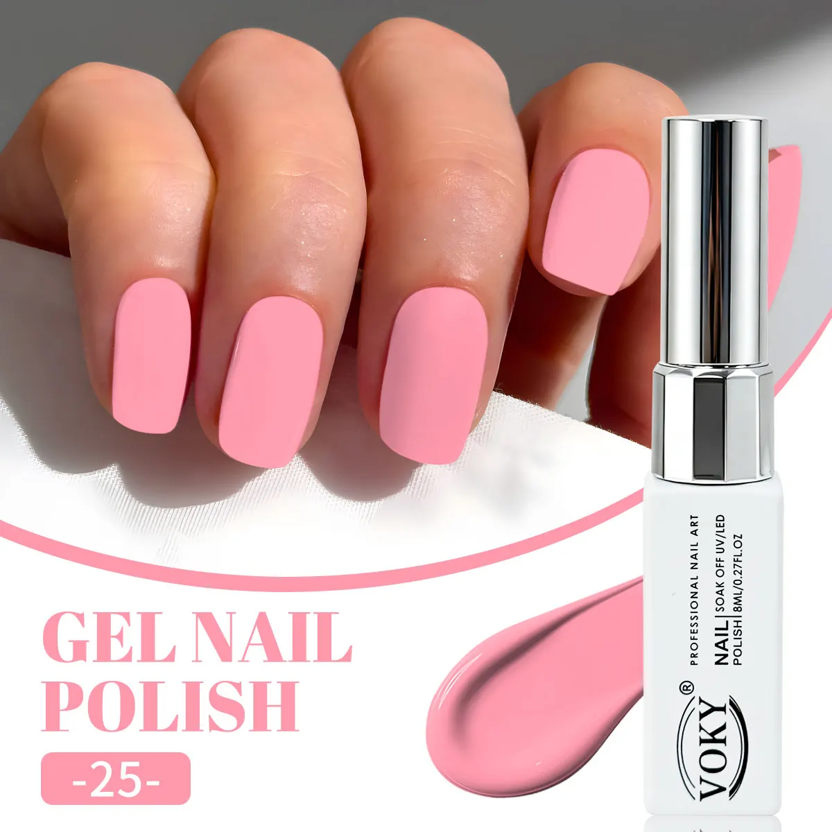 6-piece nail polish set, available in hot pink, light purple, sky blue, cream yellow and other colors, soak-off UV LED semi-permanent nail gel, easy to apply and long-lasting nail art set, suitable for spring and summer salon DIY, daily and holiday nail use
