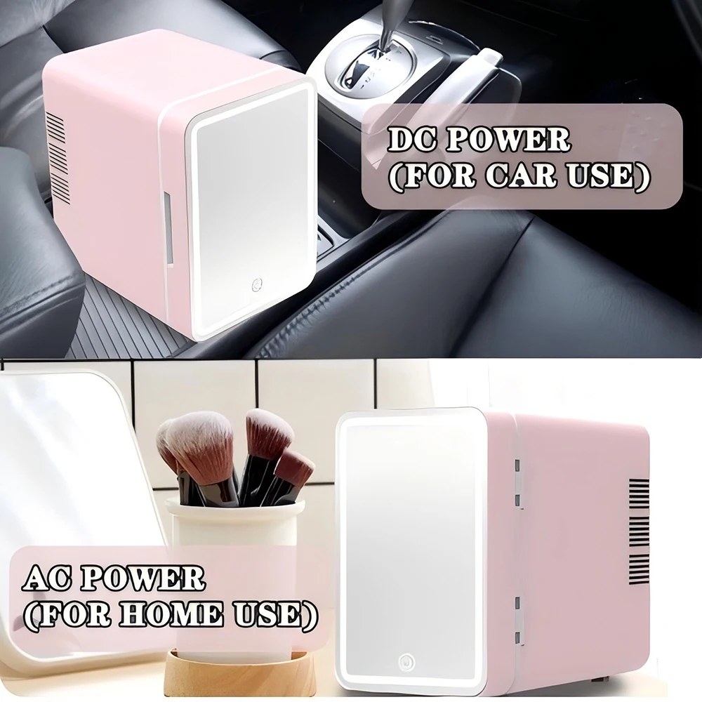 4L ثلاجة سيارة صغيرة محمولة مرآة مستحضرات التجميل حاوية الثلج تخزين الحرارة وتبريد قطع غيار السيارات اثنين في واحد #4