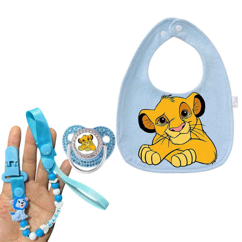 

[Set] Cartoon Baby pacifier with Anime Print Comforting pacifier Holder Gift Set for Newborns Baby Feeding Accessories Suitable