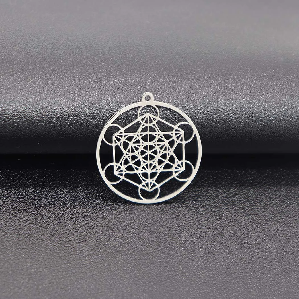 Fashionable stainless steel hollowed-out Metatron pendant accessories DIY necklace bracelet keychain pendant accessory accessory