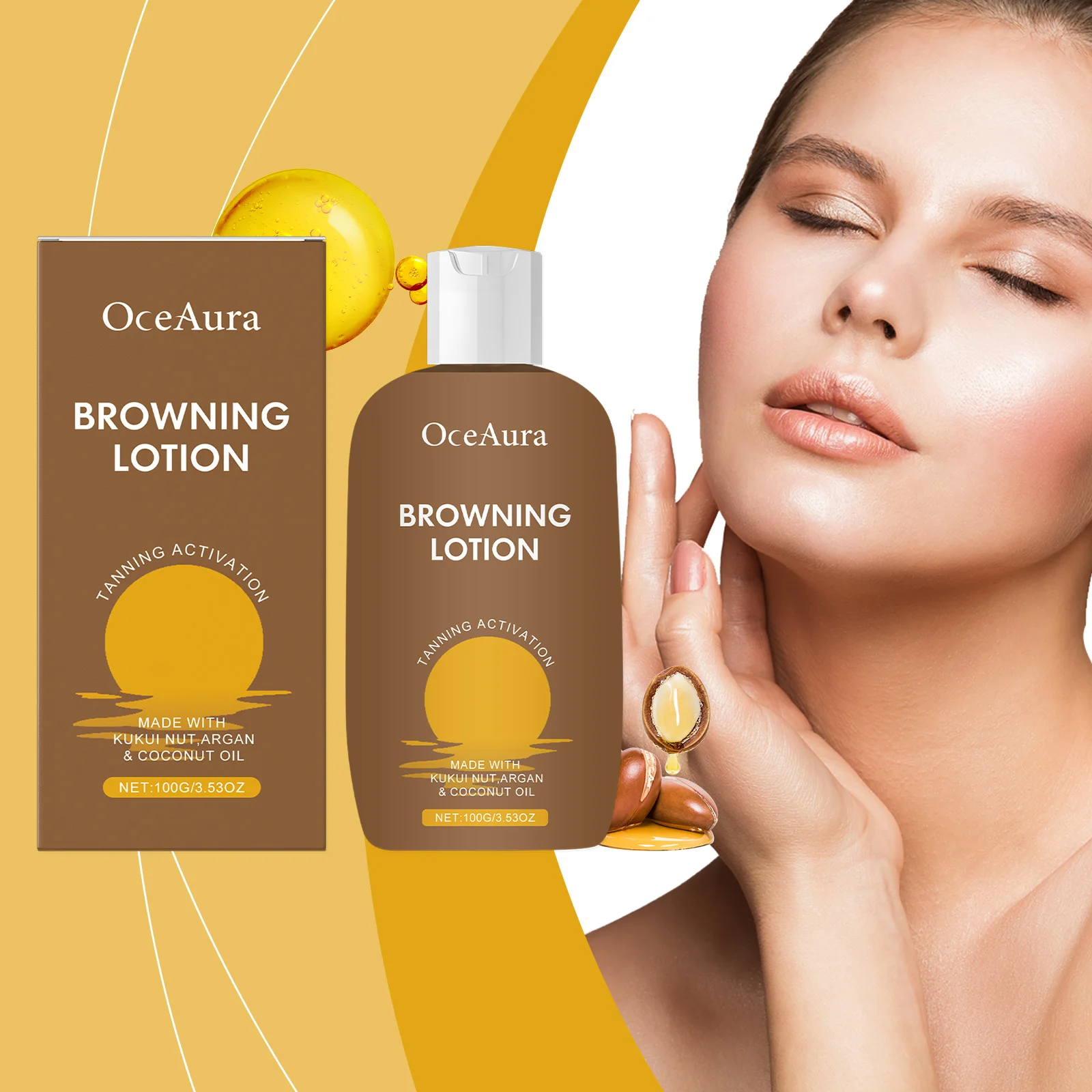 

OceAura Skin Blackening Lotion Summer Skin Blackening Care Moisturizing Gloss Herbal Essence Milk