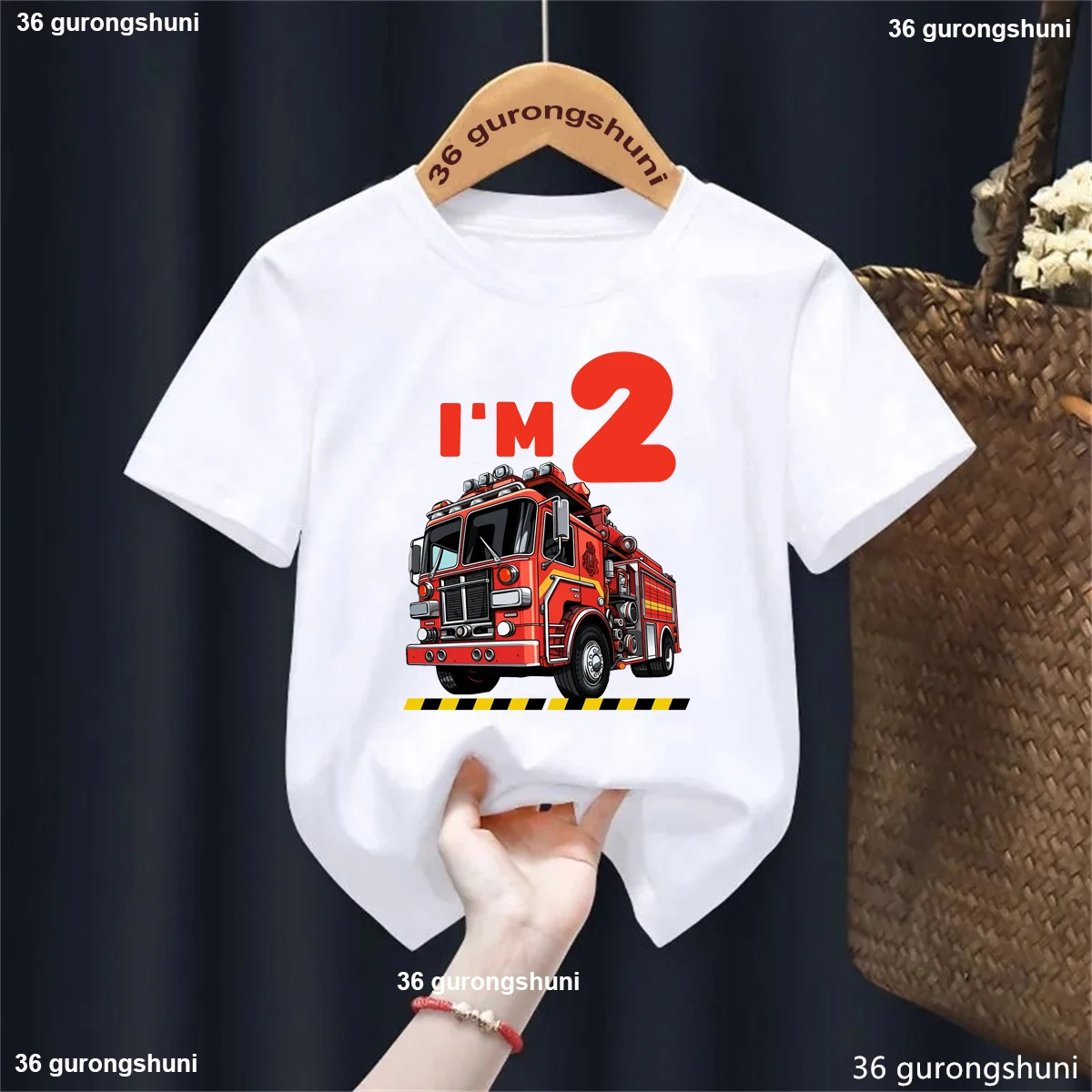 

New I Am 2nd/3rd Engineering Vehicle Printed T Shirt Girls/Boys 2nd/3rd Birthday Gift T-Shirt Toddler Shirt Kawaii Kids Clothes