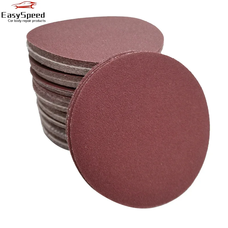 

10 Pcs 5 Inch Sandpaper 125mm Round Without Hole Automotive Putty Polishing Flocking Self-adhesive Polishing Pad