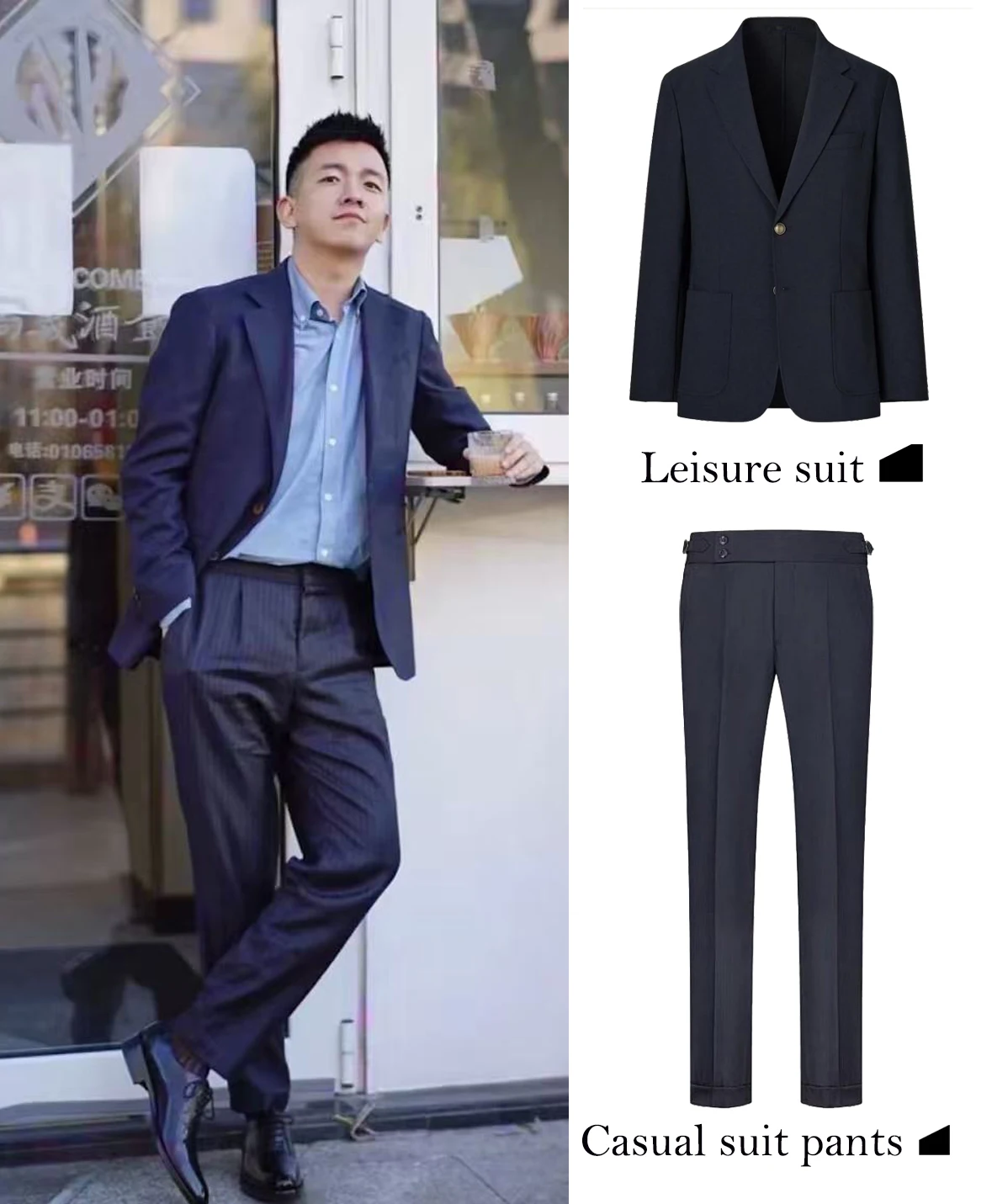 

FWRD Mens Business Suits Navy Blue Textured Mens Suit Classic Two Button Mens Suit Classic Casual Fashion Suit #FWRD0025