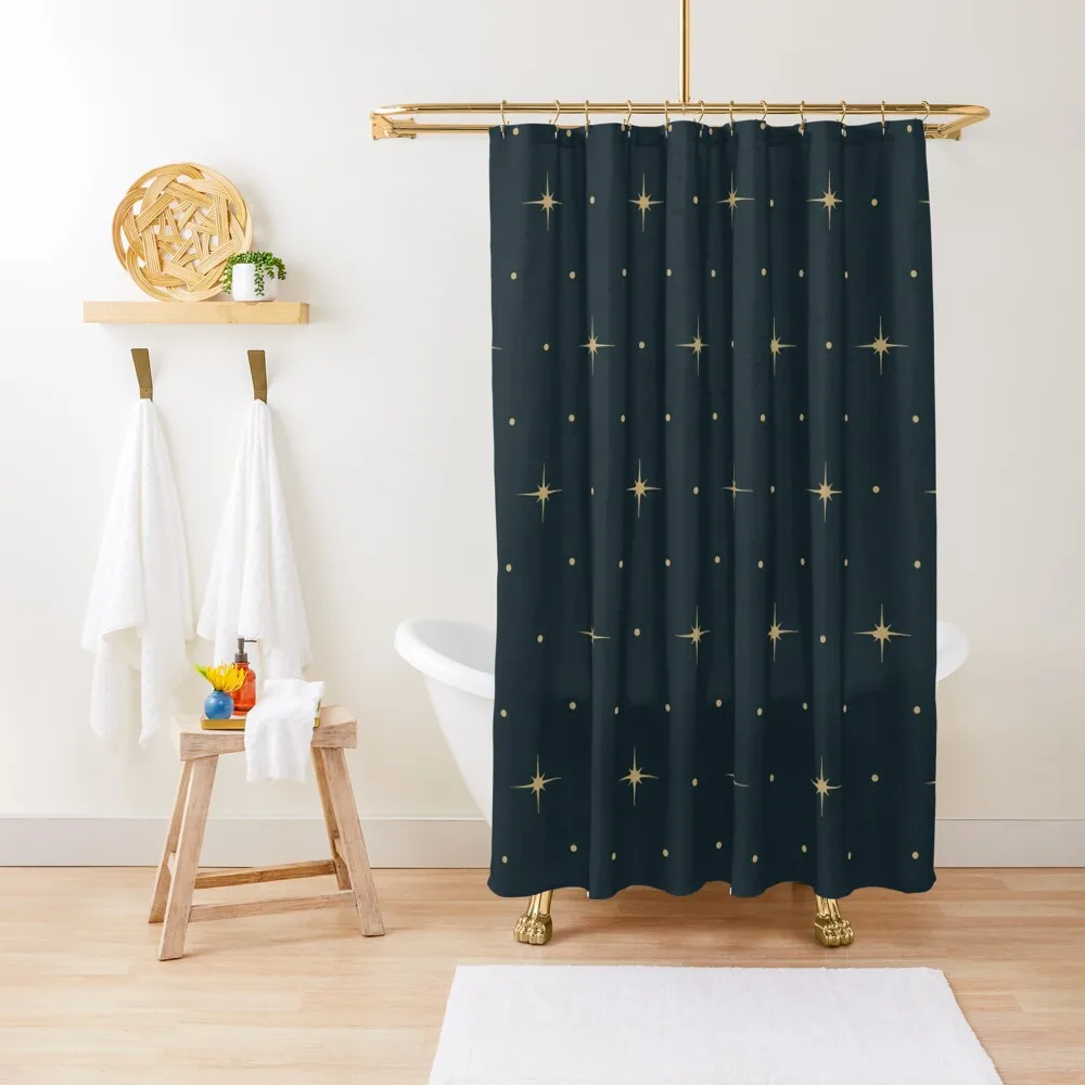 

Blue and Gold Vintage Stars Shower Curtain Shower For Bathrooms Bathroom And Shower Products Bathroom Accessorys Curtain