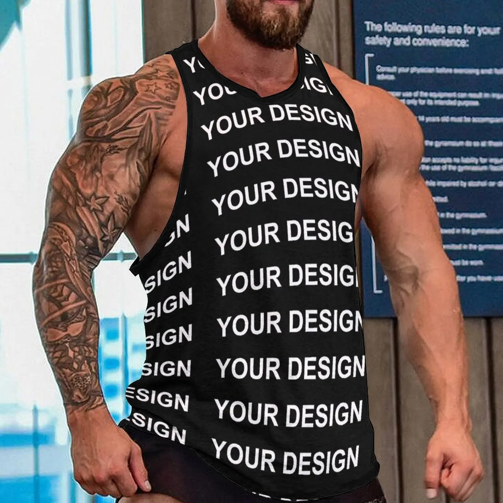 Add Design Customized Tank Top Custom Made Your Image Man's Trendy Tops Gym Sportwear Sleeveless Shirt