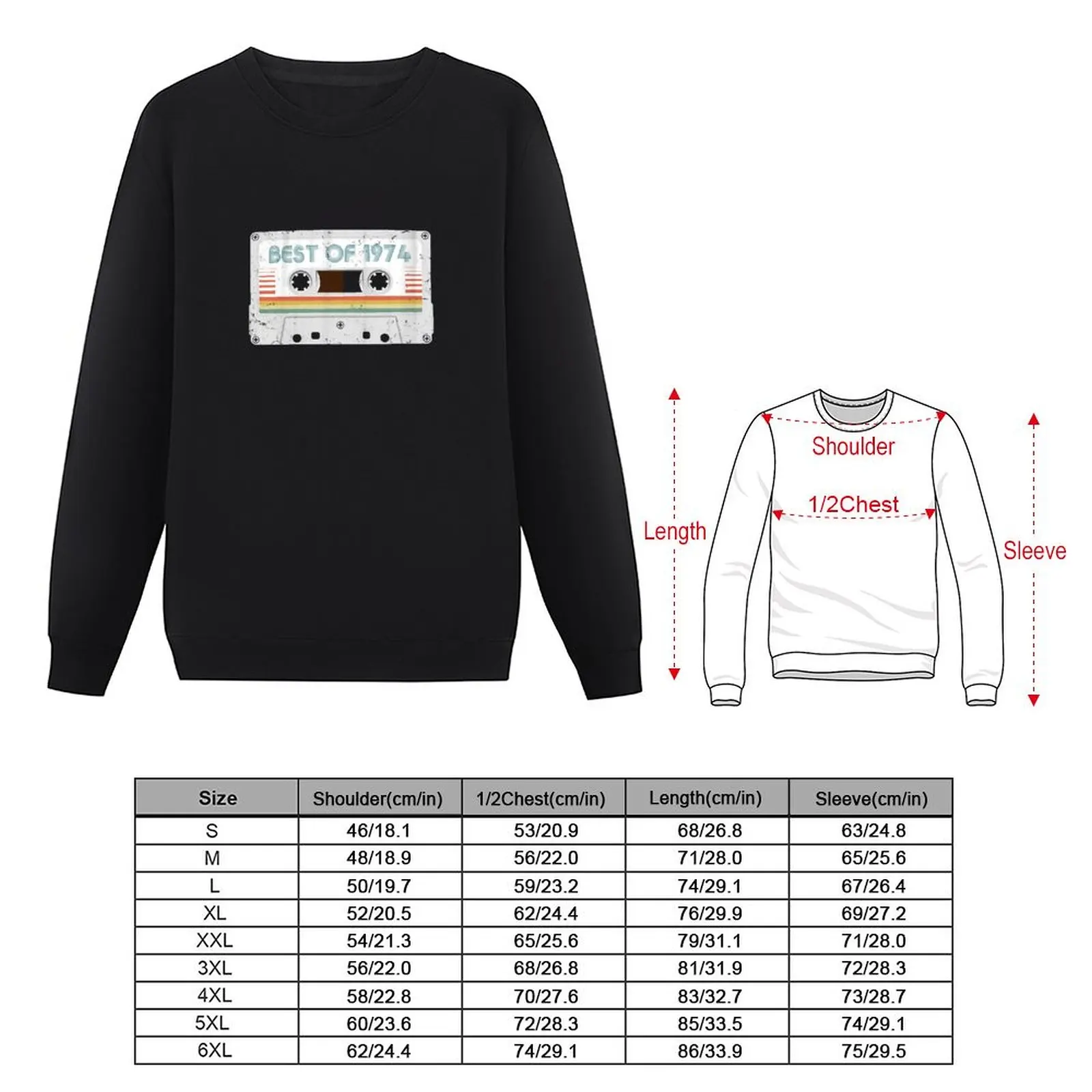 50th Birthday Best of 1974 Cassette Tape Vintage for Gift Sweatshirt tracksuits tracksuit hooded sweatshirt for men