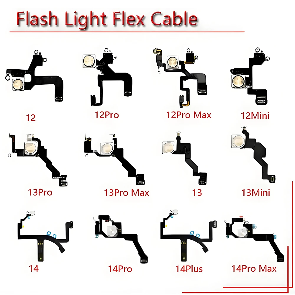Flash Light Replacement For iPhone 12 13 14 15 Plus Mini Pro Max LED Flashlight Flex Cable image 3