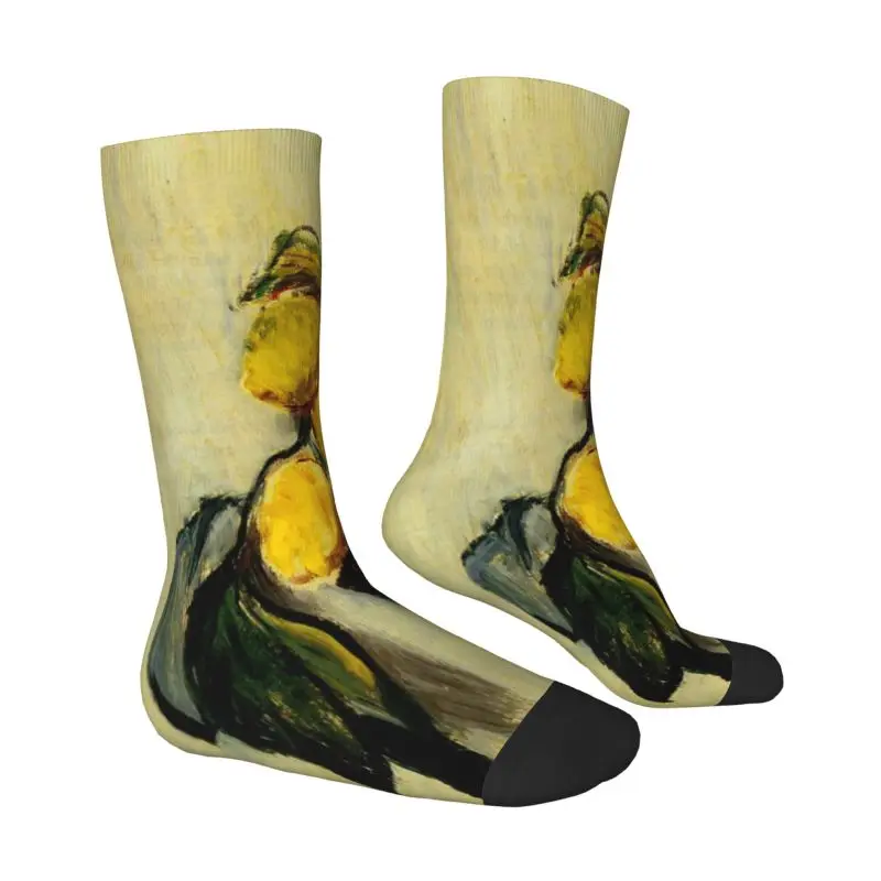 Custom Kawaii Printing Branch Of Lemons Socks for Men Women Stretch Summer Autumn Winter Claude Monet Painting Crew Socks