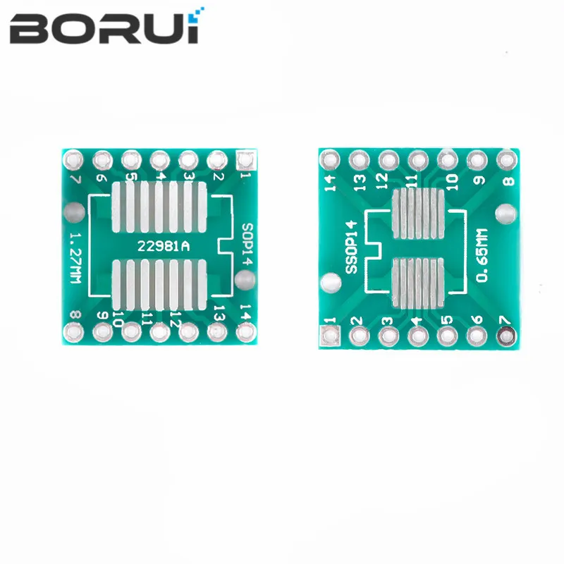 10PCS TSSOP14 SSOP14 SOP-14 SOP14 to DIP14 PCB Transfer Board DIP Pin Board Pitch Adapter