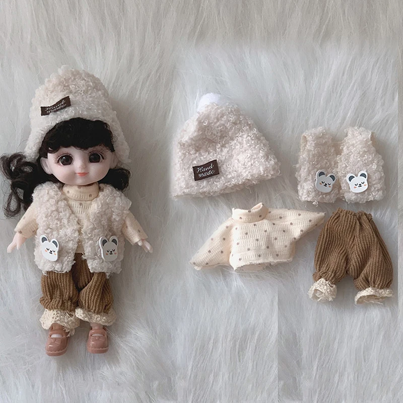 1set 16cm OB11 Doll Clothes Suit 1/8 Bjd Baby Clothes Dress Skirt Fashion Dress Up Accessories