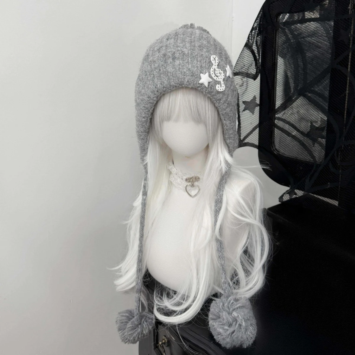 

Original Subculture Note Plush Hat Polka Dot Stars Cute Y2K Hundreds of Tie Hat Retro Japanese Kawaii Y2K Decoration accessories