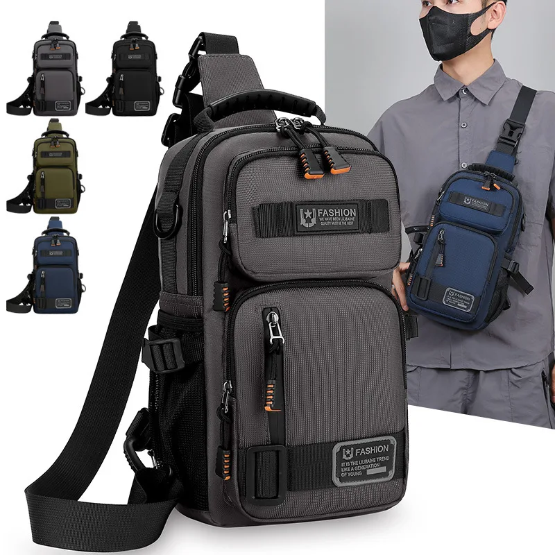 AliExpress NONE Men's Multifunctional Chest Bag Lightweight Simple Multi-pockets Shoulder Bags Outdoor Sports Hiking Cycling Crossbody bag
