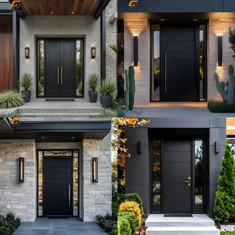 GS Black Titanium Stainless Steel Front Door with Appearance