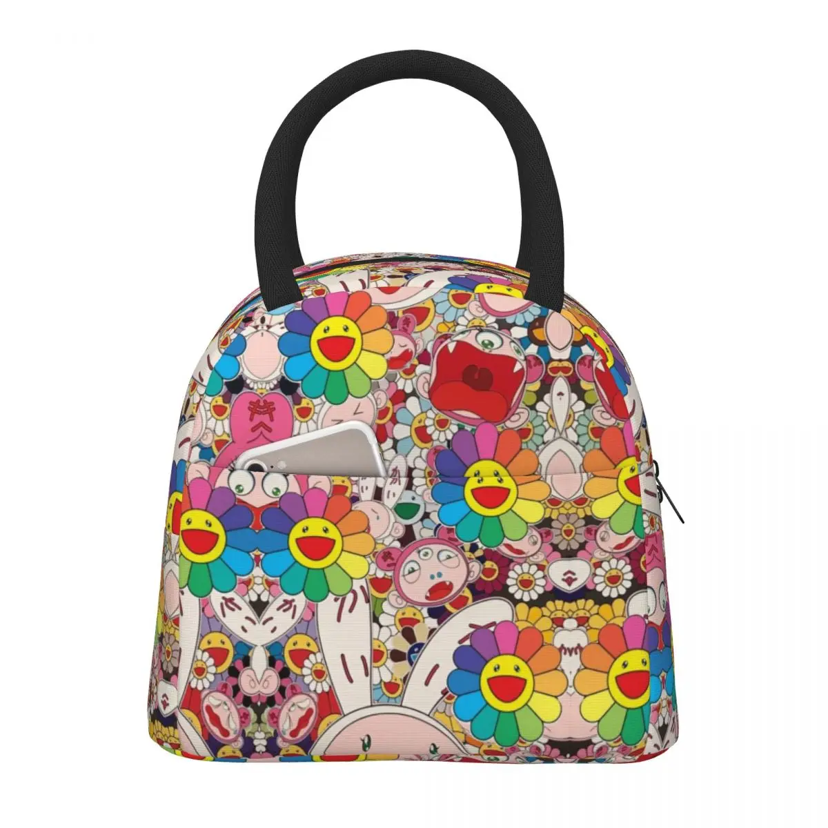 Takashi-Murakami Lunch Bag for School Waterproof Picnic Thermal Cooler Insulated Lunch Box Women Kids Tote Bags