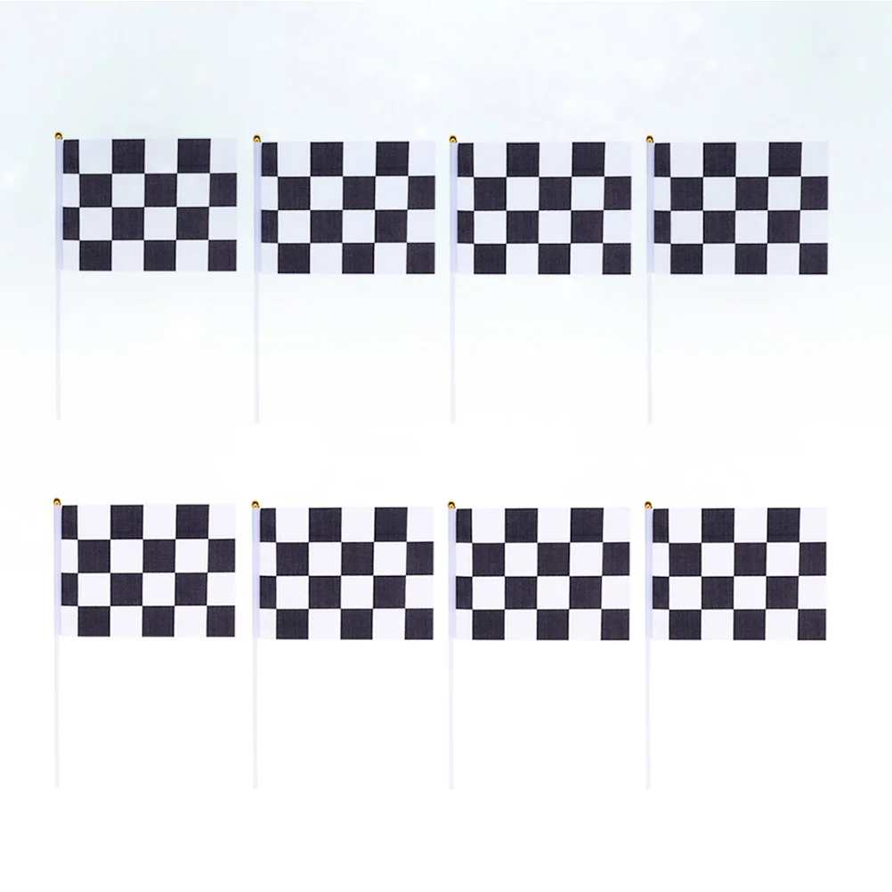 

12 Pcs Pennant Banner Festival Flag Pole Waving Flags Ribbons Racing Race for Party Checkered