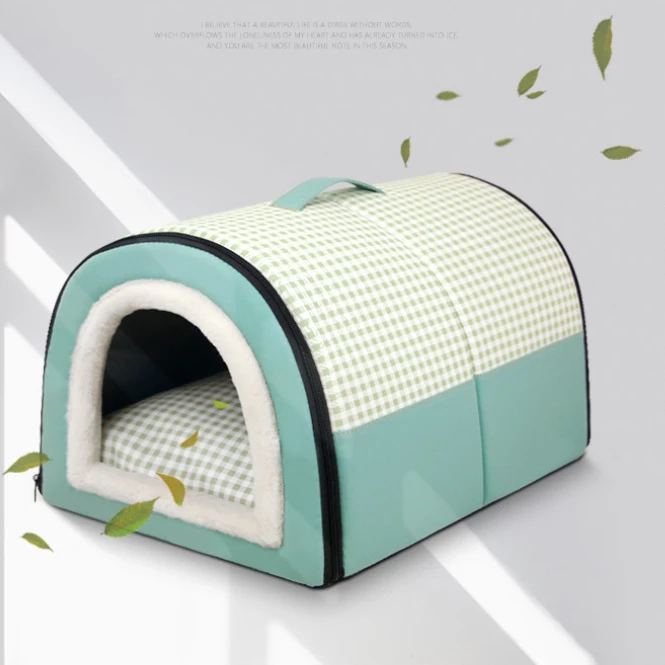 Enclosed Warm Dog Bed for Small Medium Dogs Foldable Waterproof Dog Cave House Removable Cat Nest Basket Pet Supplies