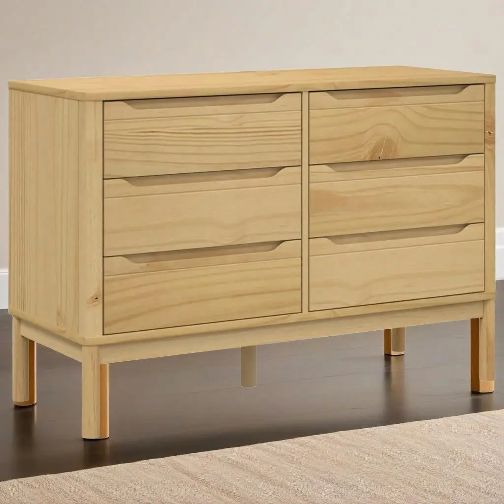 FLORO Solid Wood Pine Chest of Drawers in Wax Brown Finish - Stylish Storage Solution