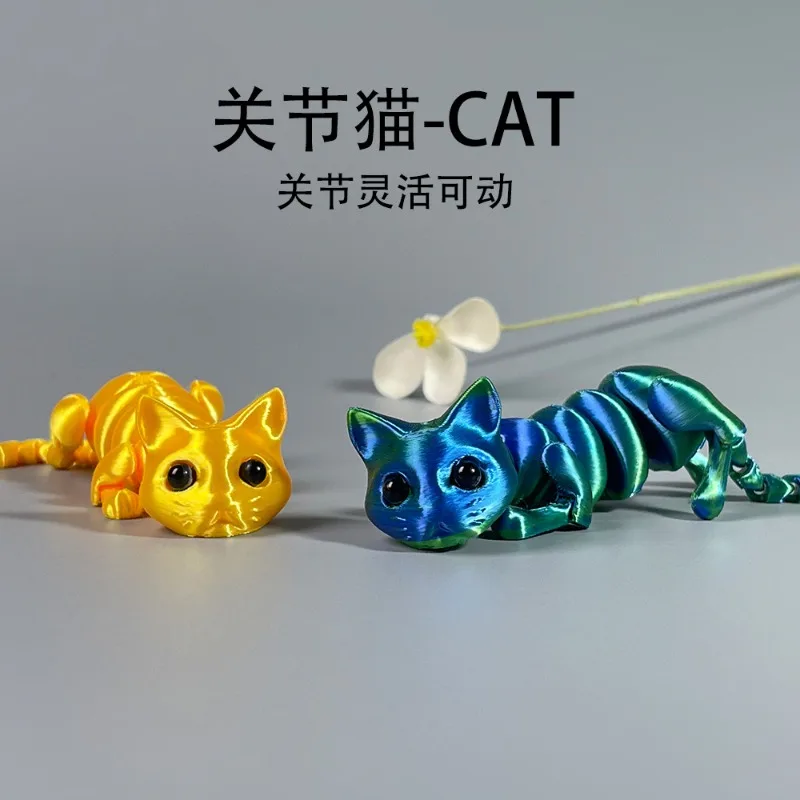 

Creative Multi-joint Movable 3D Printed Cute Cat Action Figurine Cute Relief Sensory Toy Funny Kids Gifts Home Desktop Ornaments