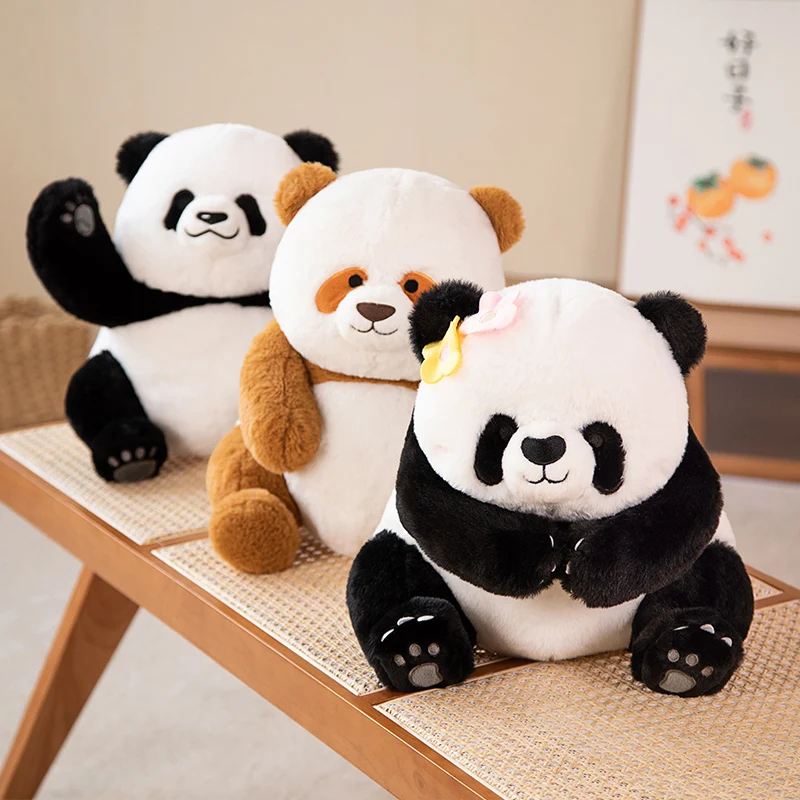 Unique Chocolate Panda Chizai Plush Toy Huahua Bear Stuffed Bamboo Ball Snack Bag Cushion Animal Christmas Birthday Gift Kids