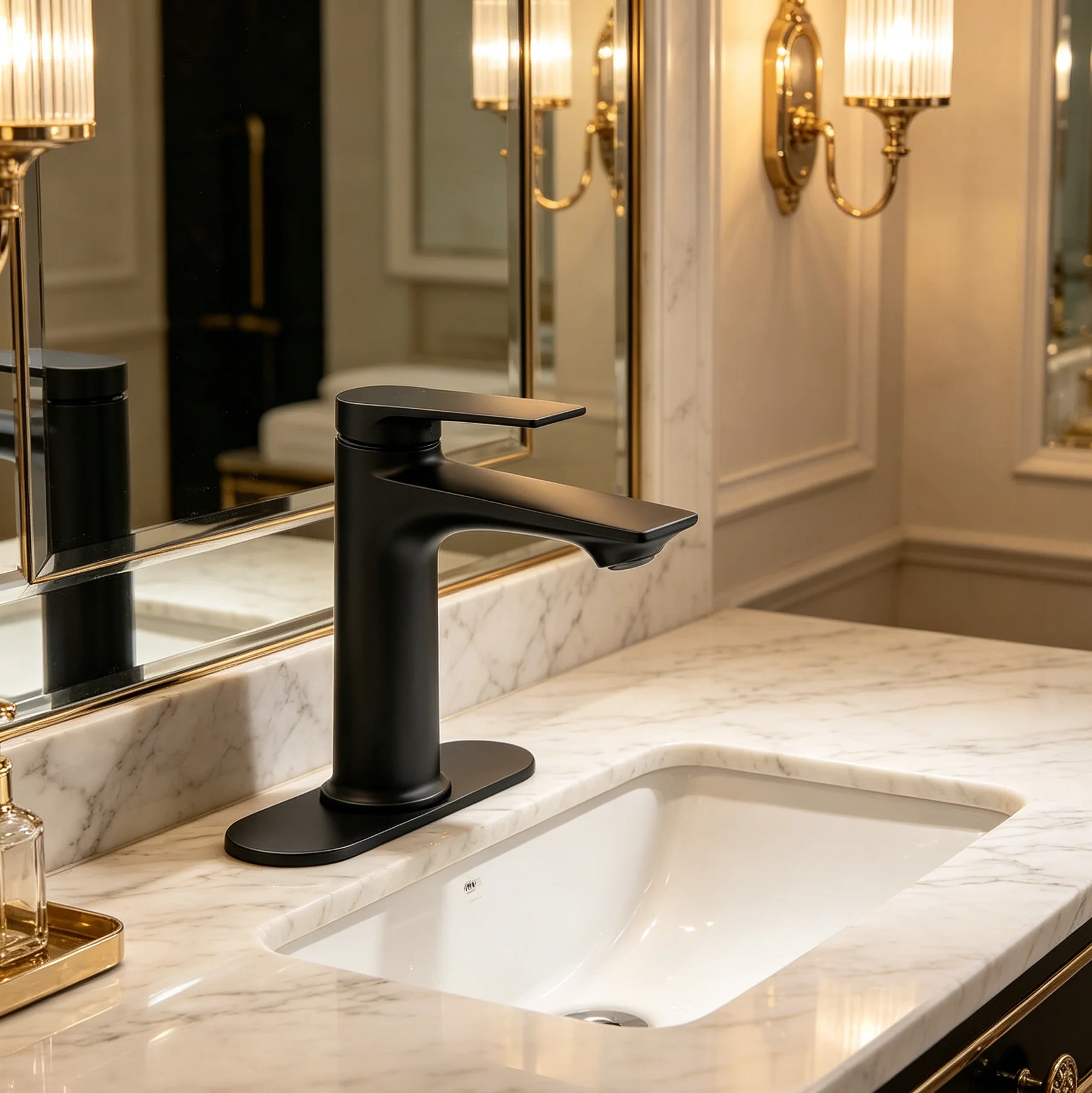 

Waterfall Bathroom Sink Faucet Hot Cold Water Mixer Tap Deck Mounted Bathroom Tap Crane Washbasin Tap Single Hole Bathroom Sink Faucet, Single Handle Bathroom Faucet