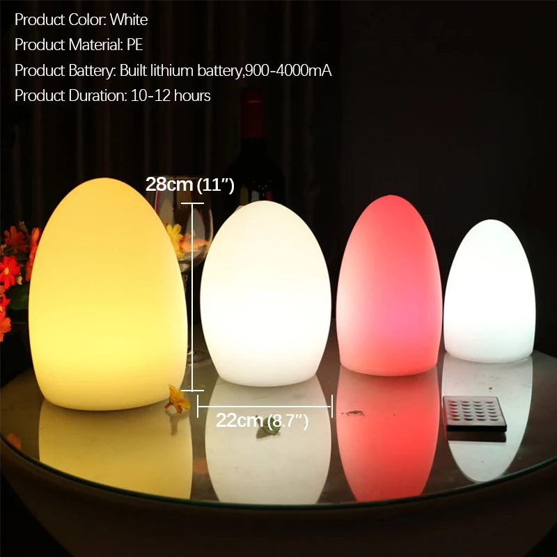 DEBBY Modern Led Atmosphere Desk Lamp Creative Egg Shaped Table Light Luminescence Color Waterproof Decor Restaurant Kty