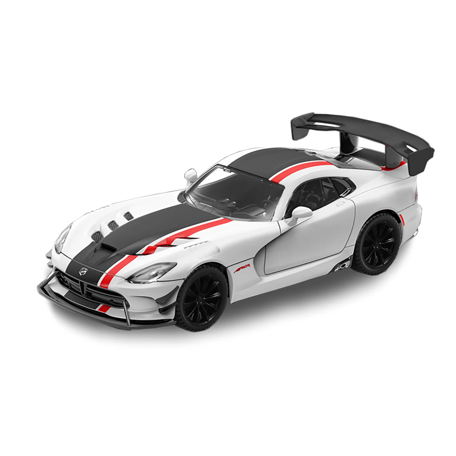 1:24 Dodge Viper Sportwagen Legering Diecast Auto Model Trek Geluid Licht Kinderen Speelgoed Auto Collectie Voor Kinderen gift