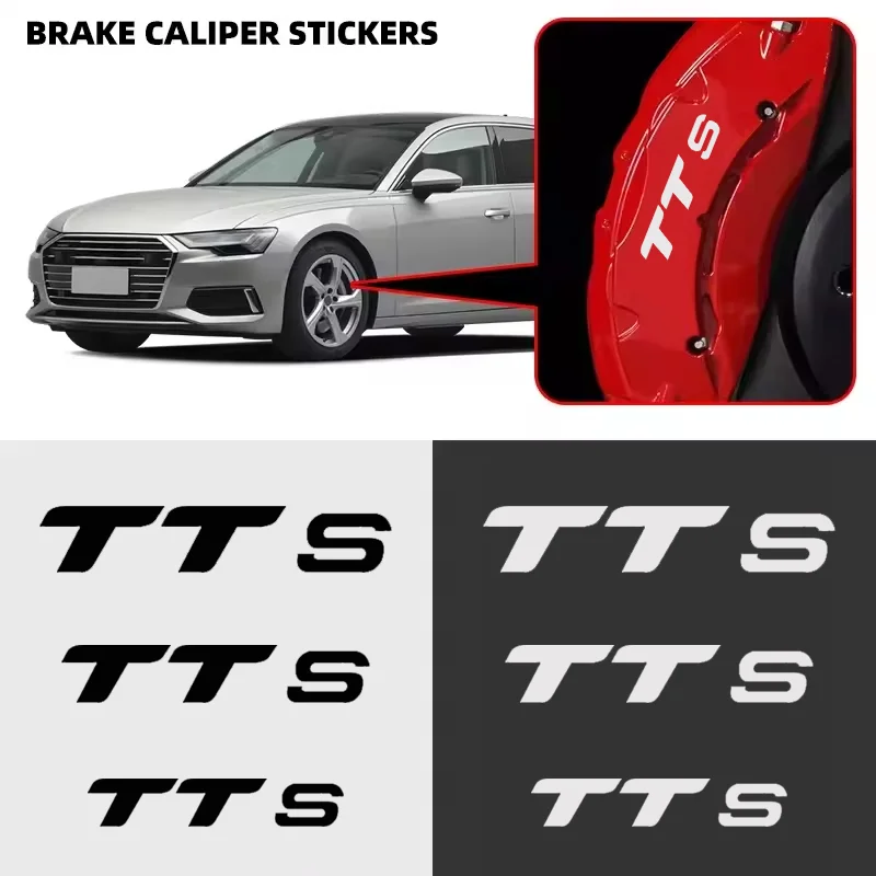 for Audi TTS Coupe Roadster TFSI Quattro A3 S4 A4 A6 S8 Tire Decal Caliper Modified Sticker Personal DIY Nameplate Decoration