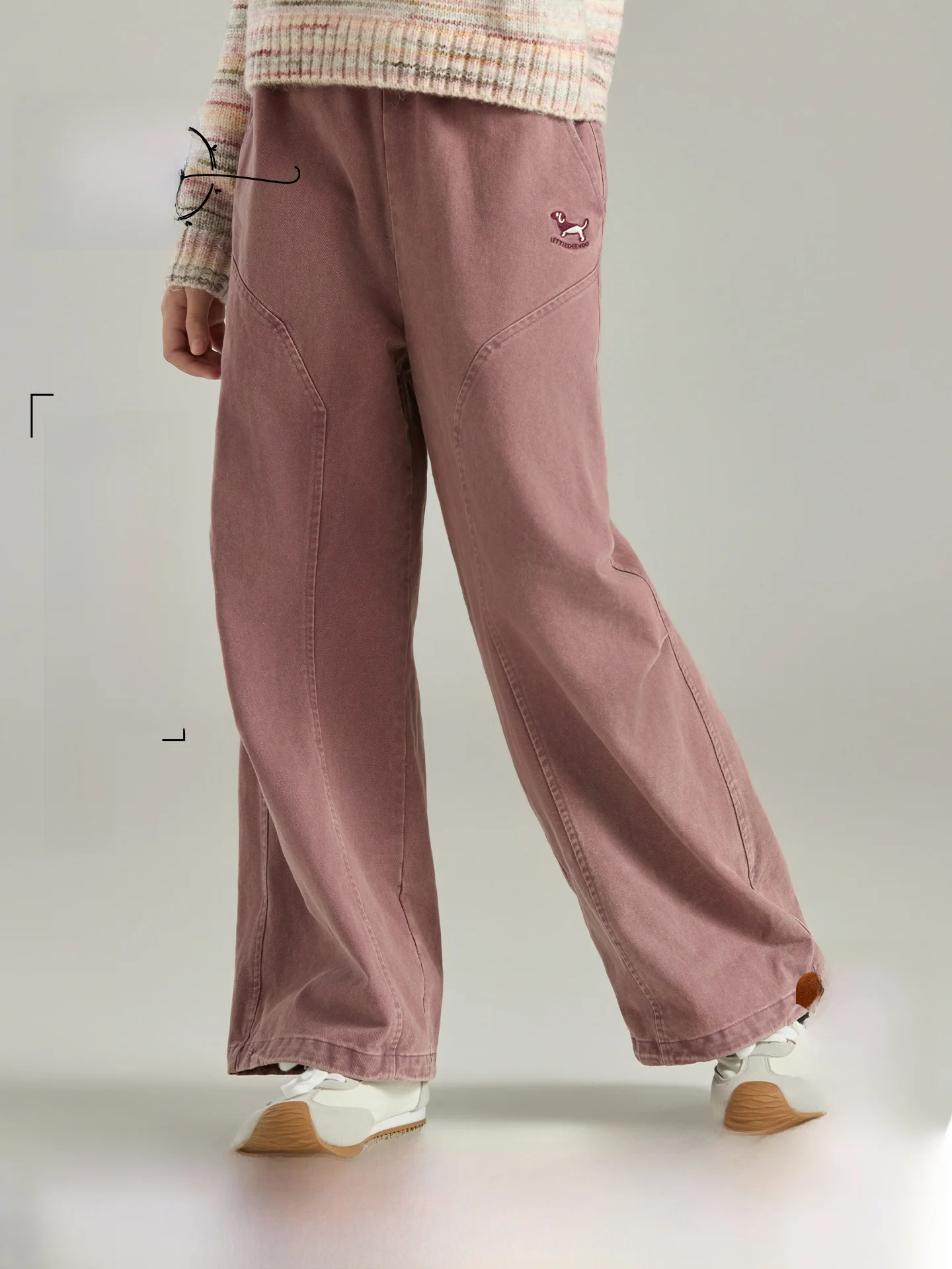 girls-fce-lined-casual-pants-vintage-waed-loose-straight-leg-cotton-trousers-autumn-winter-thiened-embroidered-dog