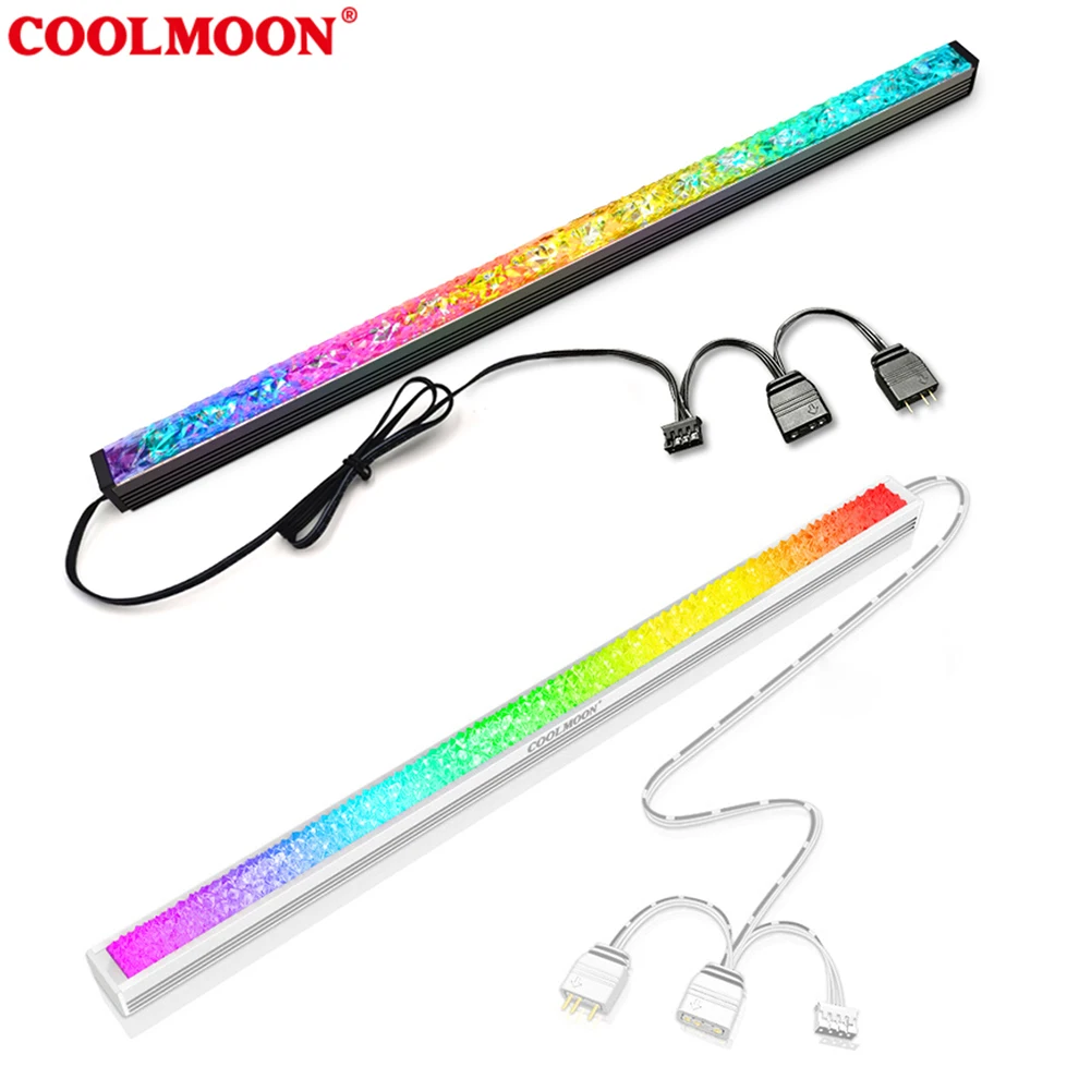COOLMOON ARGB LED Strip Light 5V 3Pin/Small 4Pin Diamond Magnetic Colorful Atmosphere Bar Magnetic Computer Light