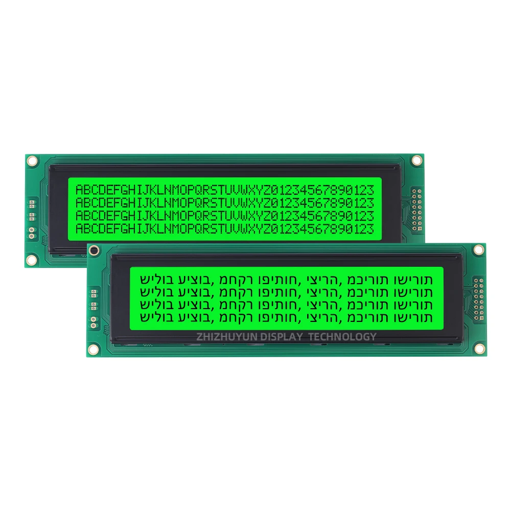 지지대 맞춤형 히브리어 LCD 모듈, 노란색 녹색 필름 LED 백라이트 및 내장 ST7066U 컨트롤러, 4004A2