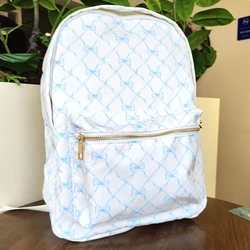 Classic Printed Bow Nylon Backpack Simple Durable Leisure Travel Storage Luggage Bag Kids Fashion Back-to-school Gifts