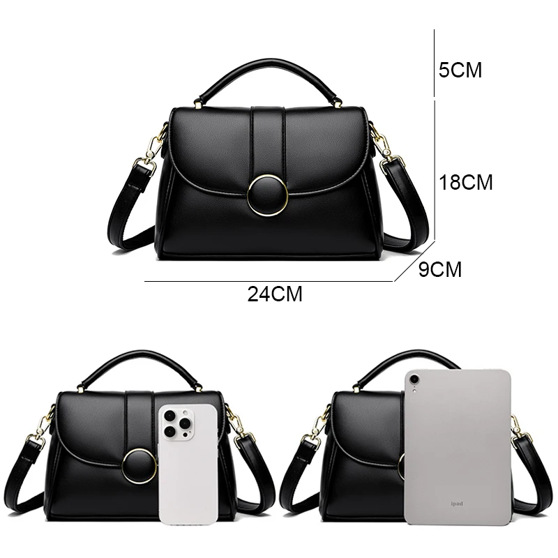 Fashion Solid Color Genuine Leather Women Crossbody Luxury Female Shoulder Designer New Handbag Ladies Tote Sac A Main Feminina