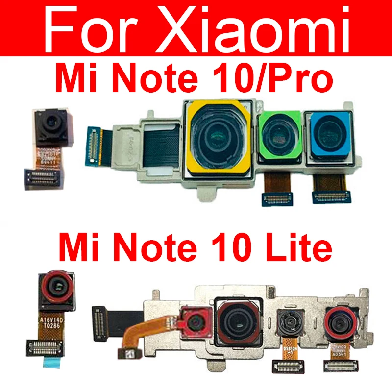 Front Facing Camera & Back Camera For Xiaomi Mi Note 10 Pro Mi Note 10 Lite Small & Rear Main Camera Module Replacement Parts