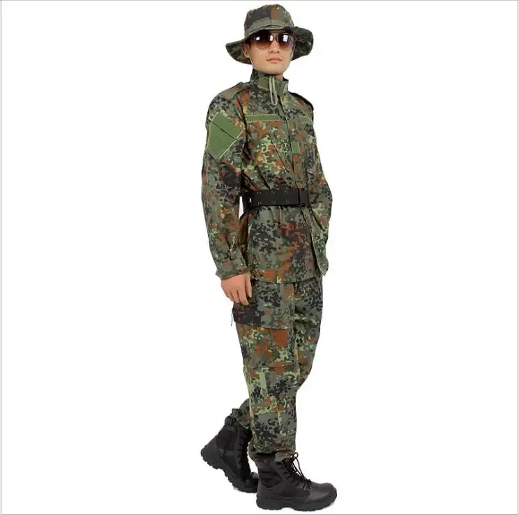 เยอรมันชุดพราง Jungle Flecktarn ผู้ชาย Vintage ฤดูใบไม้ผลิกลางแจ้ง