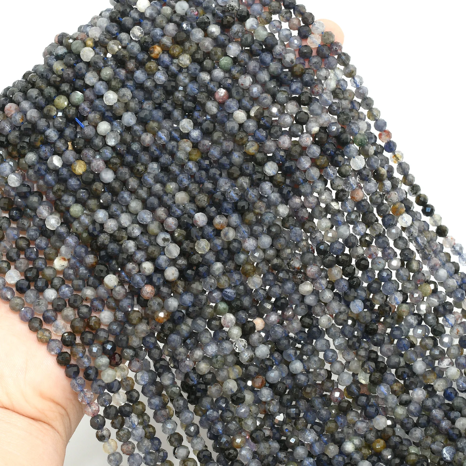 الطبيعية بسيطة جودة الدم ايوليت الأوجه الخرز المستديرة 4.3 مللي متر