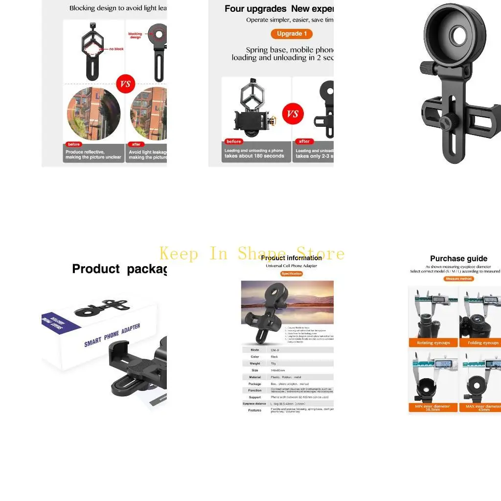 U1JC Universals Smartphone Mount Brackets Microscopes Antislip Camera Adapter