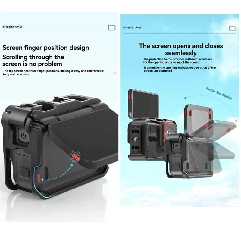 2025 New-For Insta360 Ace Pro / Ace Plastic Cage Vertical & Horizontal Utility Frame Protective Accessory