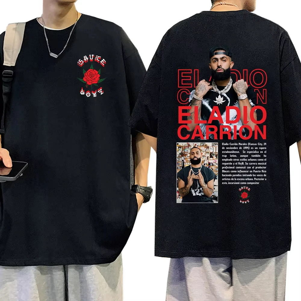 Rapper Eladio Carrion Sauce Boyz T-shirt Men Women Clothing Fashion Hip Hop T Shirts Casual Cotton Short Sleeve T-shirts Clothes