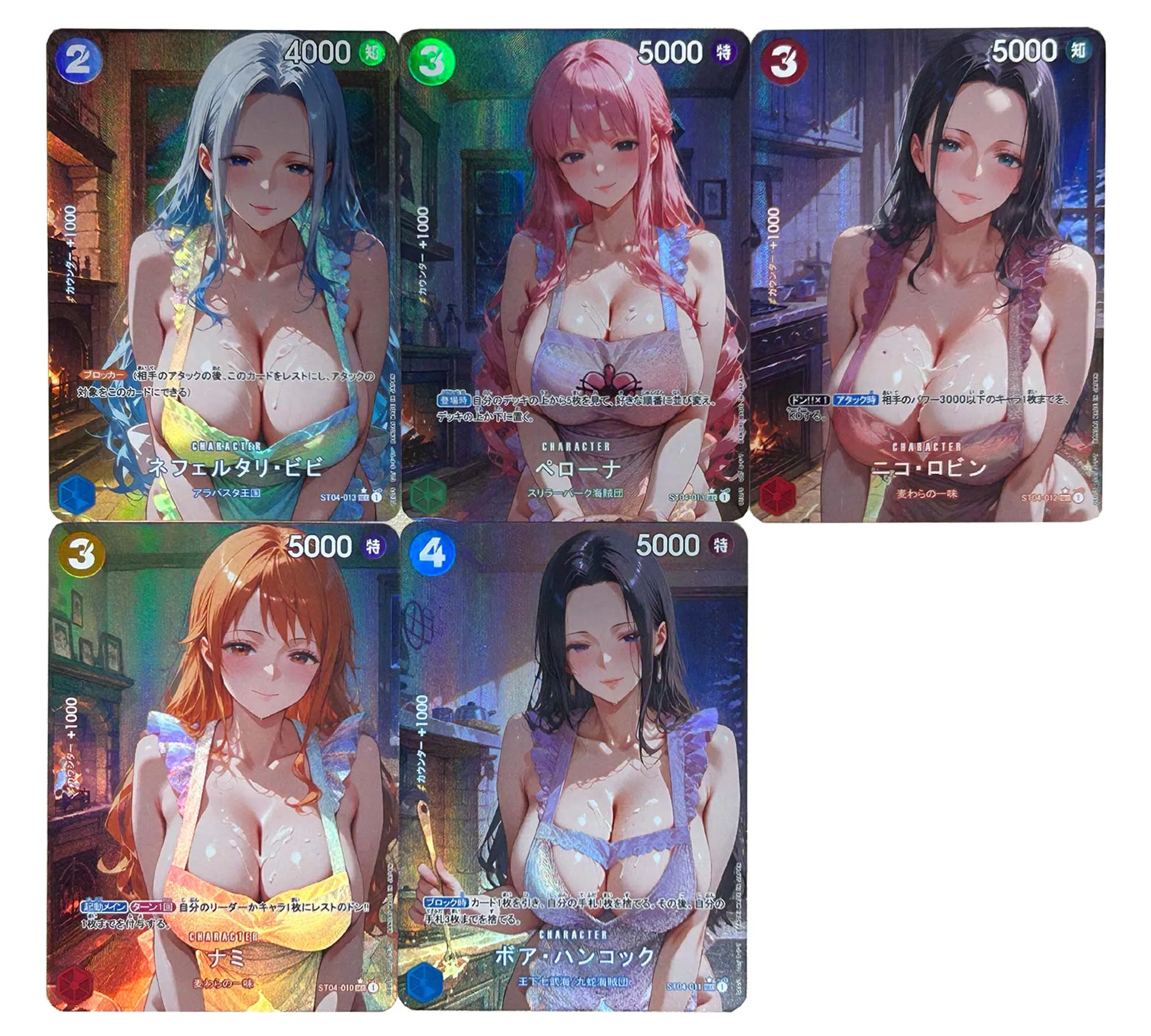 5 قطعة/المجموعة Diy قطعة واحدة Opcg Vivi Perona تأثيري جمع بطاقة الانكسار اللون فلاش Hancock نامي أنيمي بطاقة دمى هدايا #1