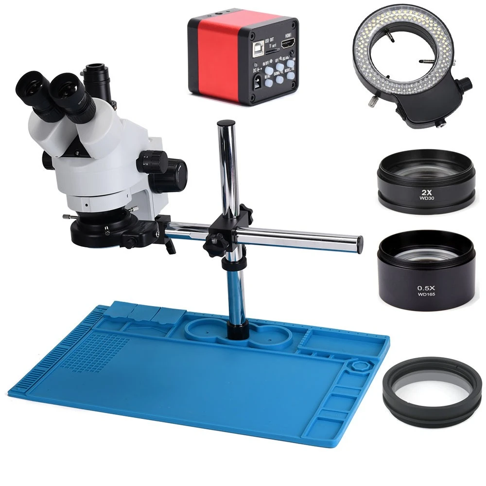 

7-90 times three-eye stereo microscope mobile phone repair jewelry 20 million pixel electron video microscope