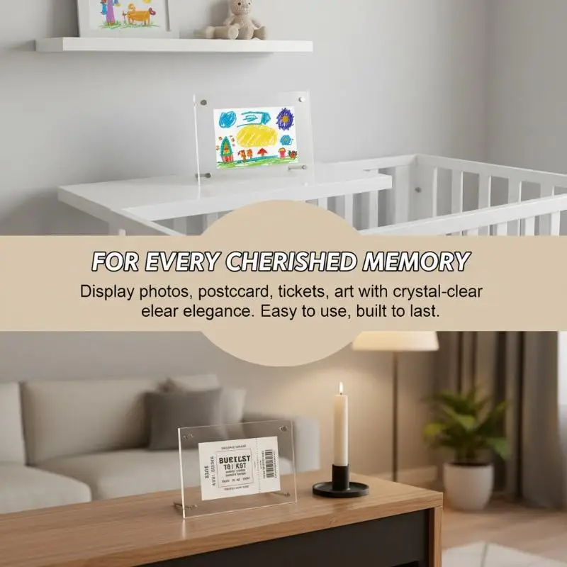 Durable 6-inch 7-inch A4 Acrylic Photo Frames for Postcards and Modern Displays
